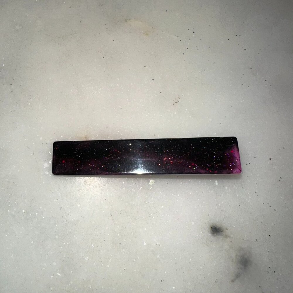 Handmade Dark Purple Glitter Resin Hair Clip